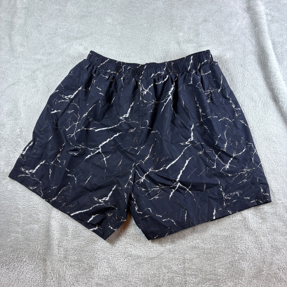 Merrell Shorts Mens XXL Marble Print Athletic Hiking Black